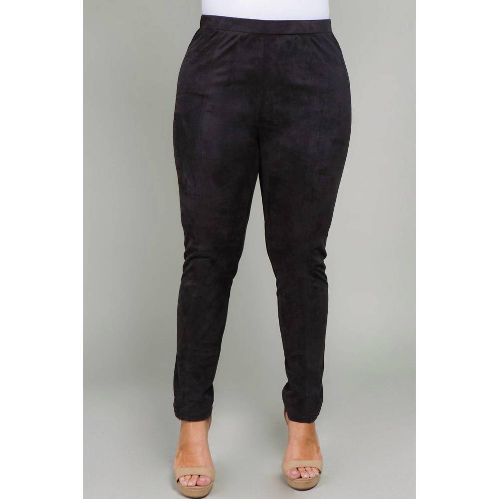 NEW SEE AND BE SEEN faux suede plus legging in charcoal